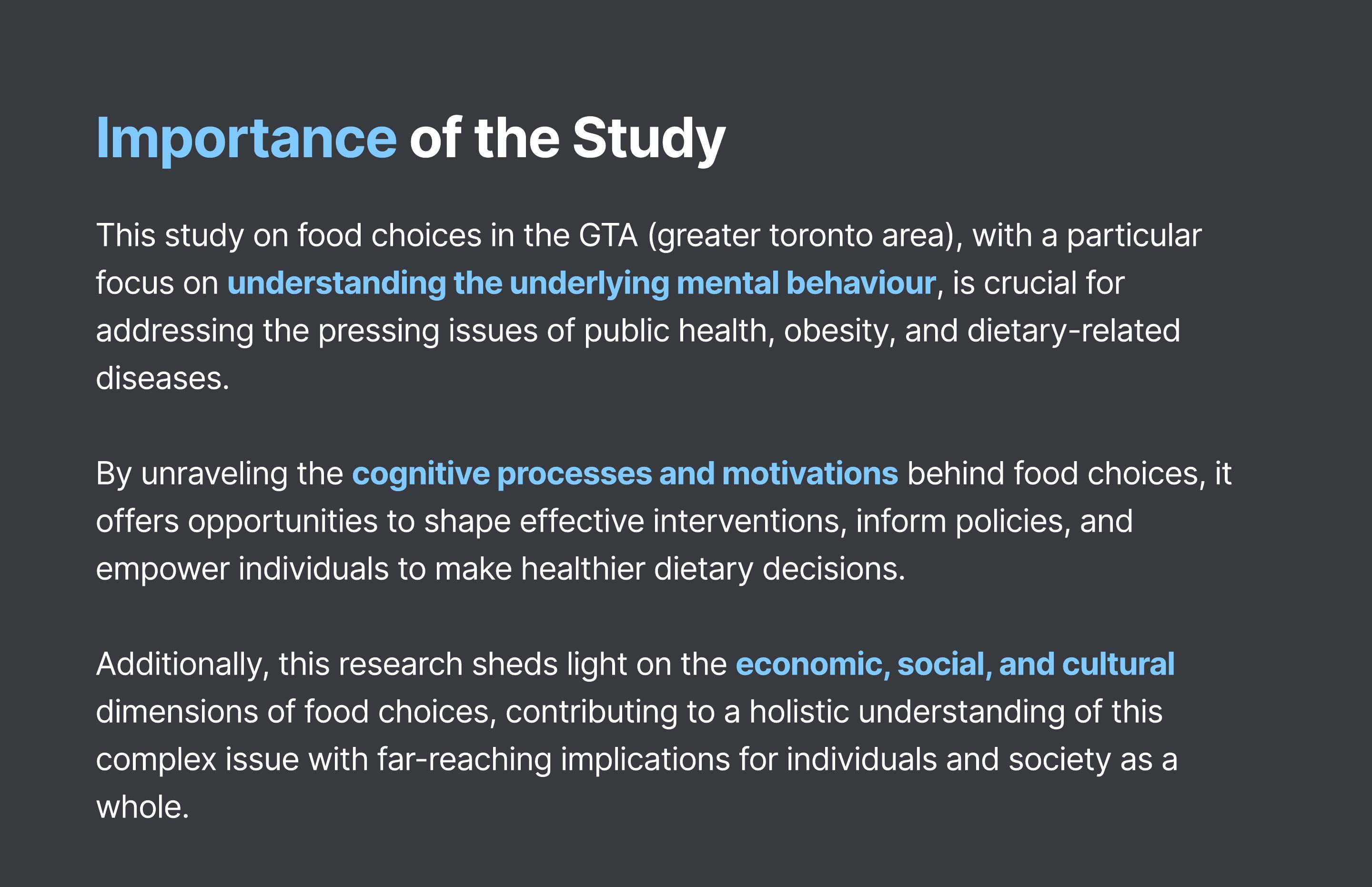 Importance of the study